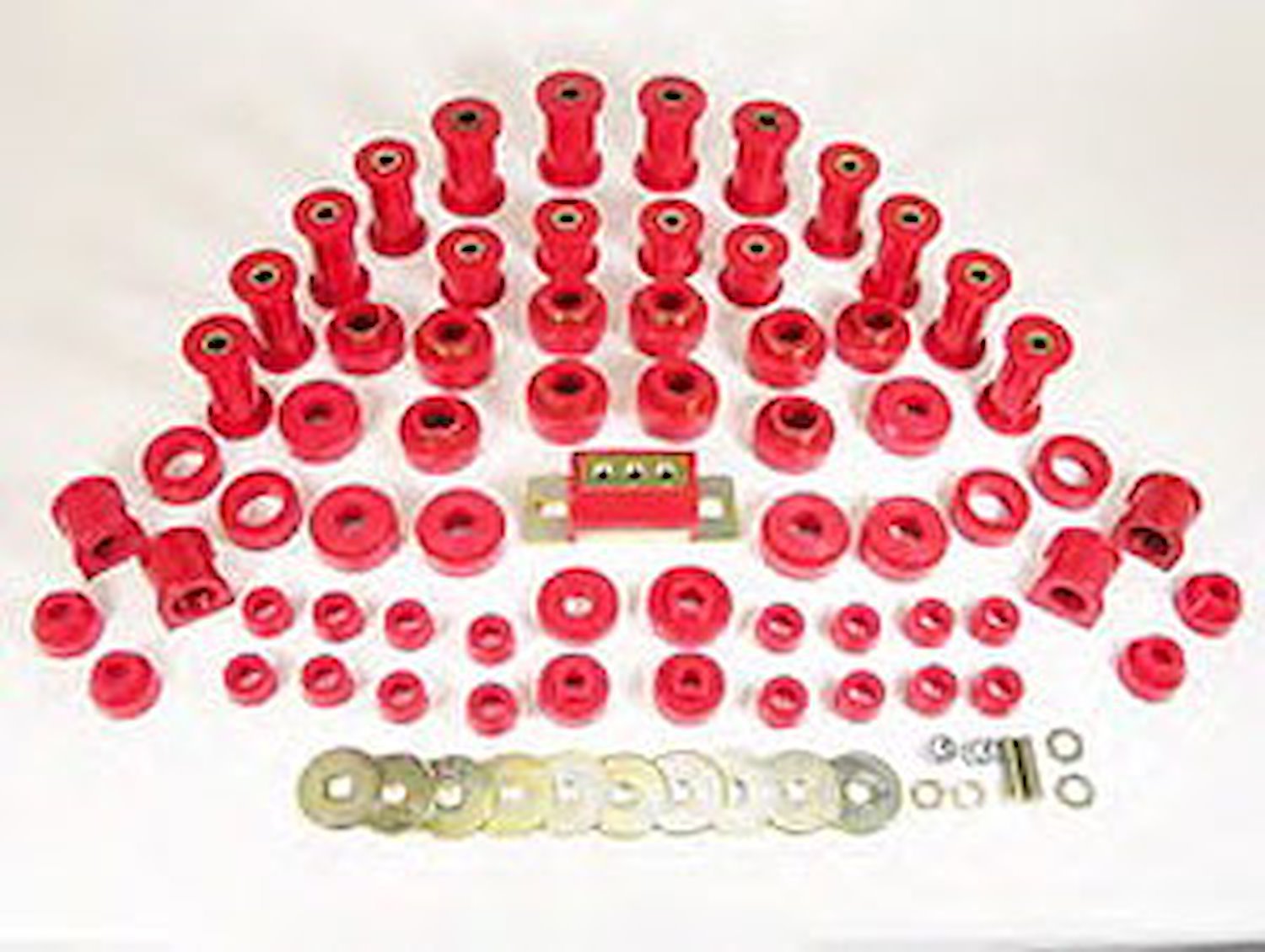 Total Kit; Red; Incl. Body Mount Kit/Sway Bar Bushings And Grommets/Tie Rod End Boots/Torque Arm Bus