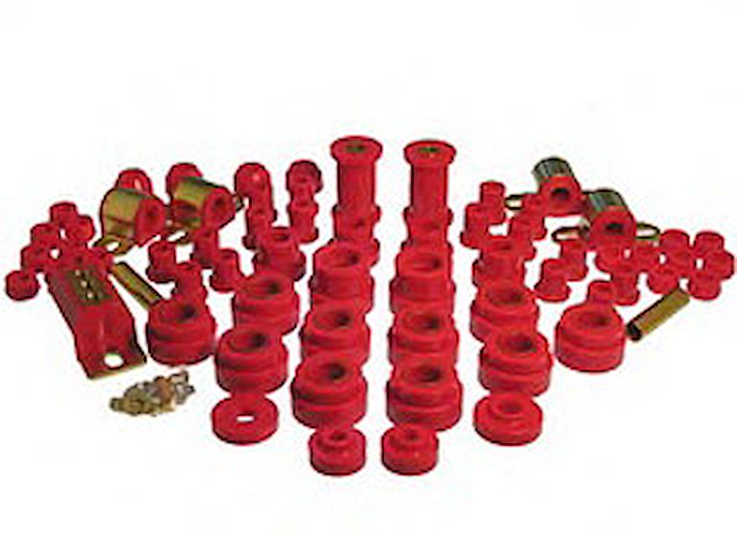 Total Kit; Red; Incl. Body Mounts/Spring And Shackle Front And Rear/Sway Bar Bushings/Sway Bar End L