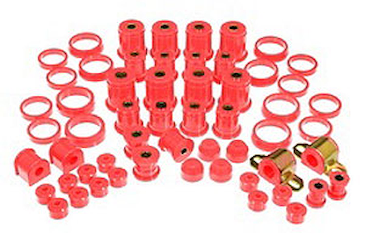 Total Kit Red Incl. C-Arm Front And Rear/Sway Bar Bushings/Tie Rod Boots/Track Arm Front And Rear