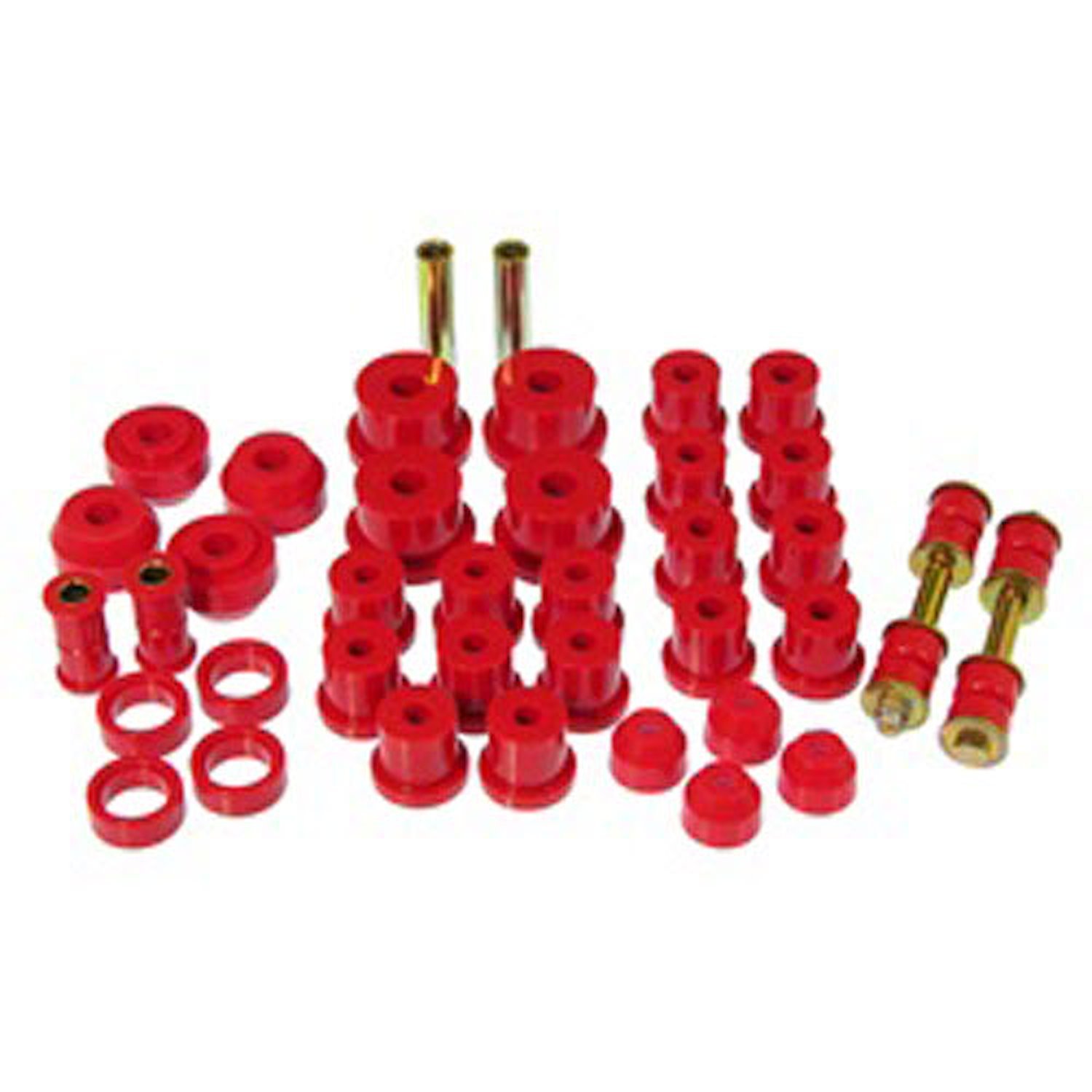 Total Kit Red Incl. C-Arm Front/Spring And Shackle Rear/Strut Arm/Sway Bar End Links/Tie Rod Boots