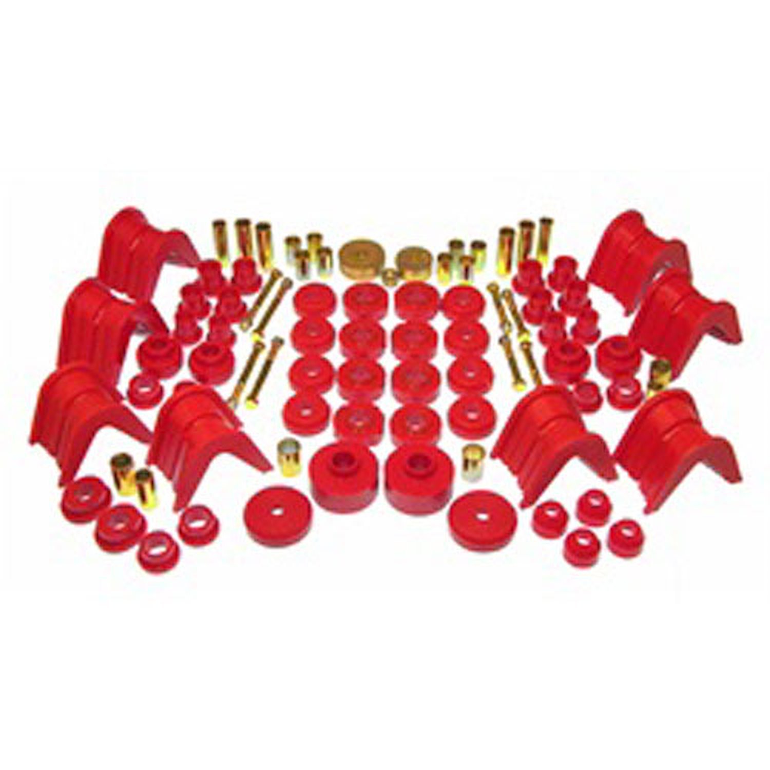 Total Kit Red Incl. Body Mounts/C Bushings/Spring And Shackle Rear/Strut Arm/Tie Rod Boots/Track Arm Front