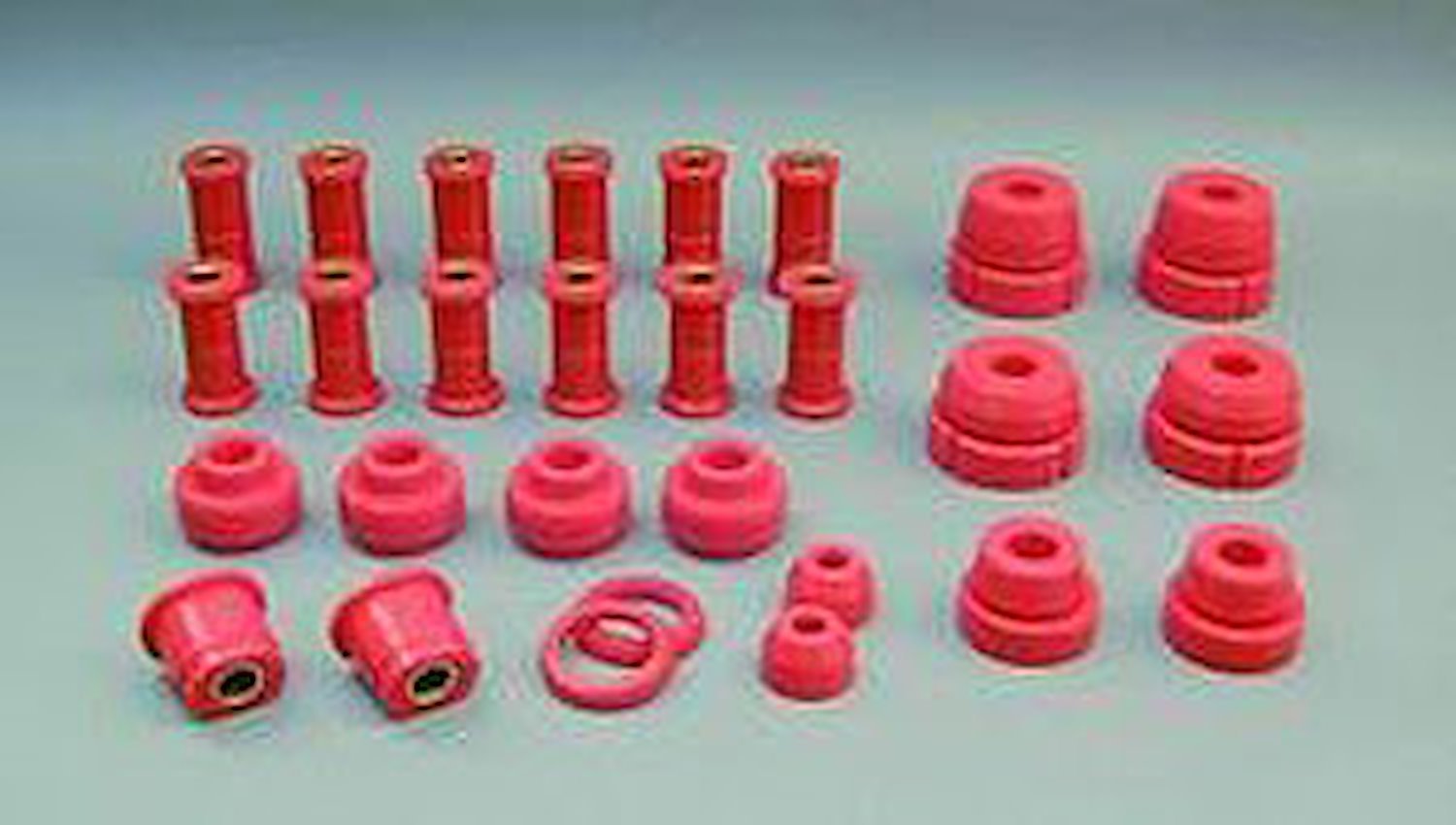 Total Kit Red Incl. Axle Pivot/Body Mounts/Spring And Shackle Rear/Strut Arm/Tie Rod Boots