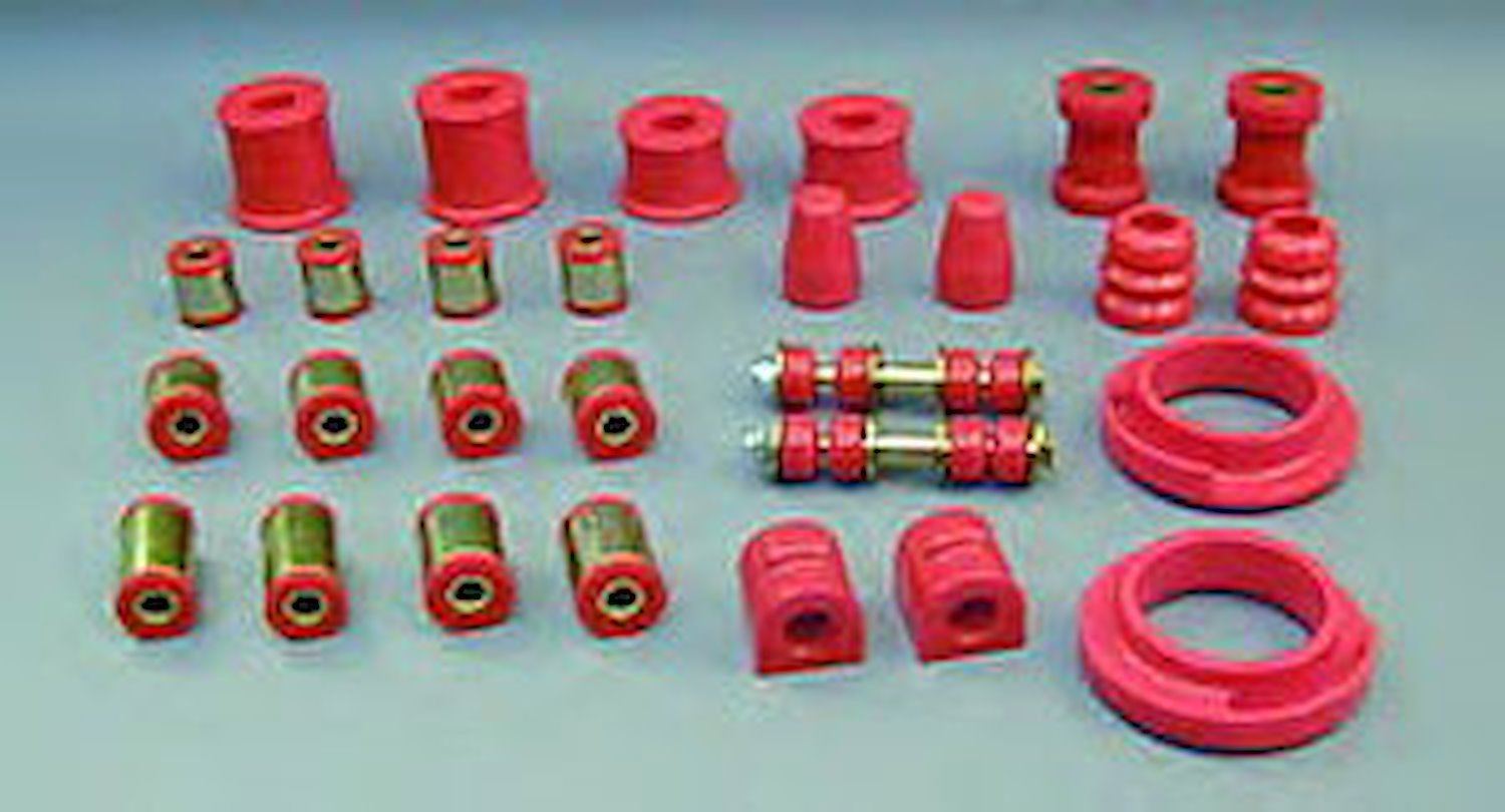 Total Kit Red Incl. C-Arm Front And Rear/Coil Isolators/Sway Bar Bushings/Sway Bar End Links/Rear Trailing Arm Bushings