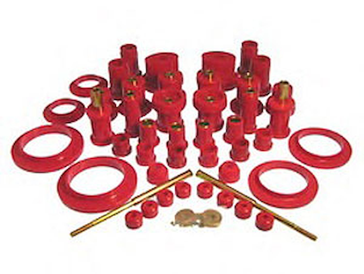 Total Kit Red Incl. C-Arm Front And Rear/Drive Train/Coil Isolators/Steering Bushings/Sway Bar End Links/Tie Rod Boots