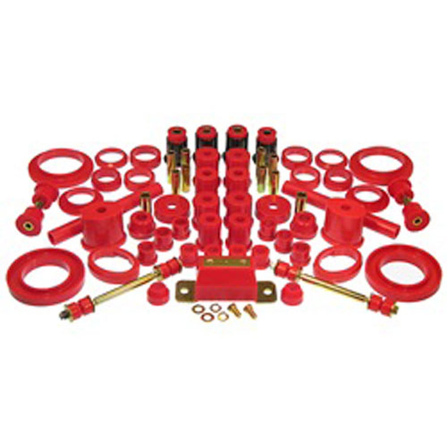 Total Kit; Red; Incl. C-Arm Front And Rear/Drive Train/Coil Isolators/Steering Bushings/Strut Tower/