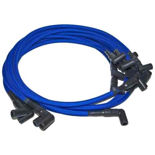 Plug Wires- HEI Term -Blue-S.B. Chevy- Around the Front- 90 Degree Boot
