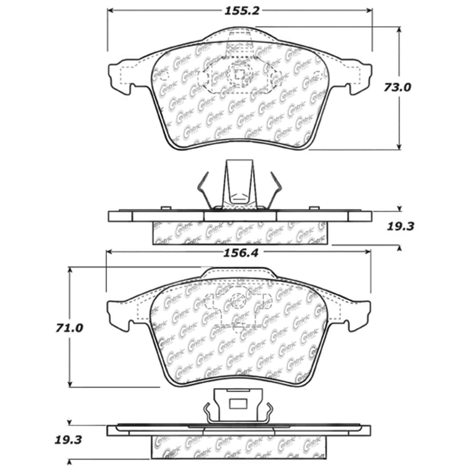 PosiQuiet Semi Met Pads 2009-2012 Saab 9-3