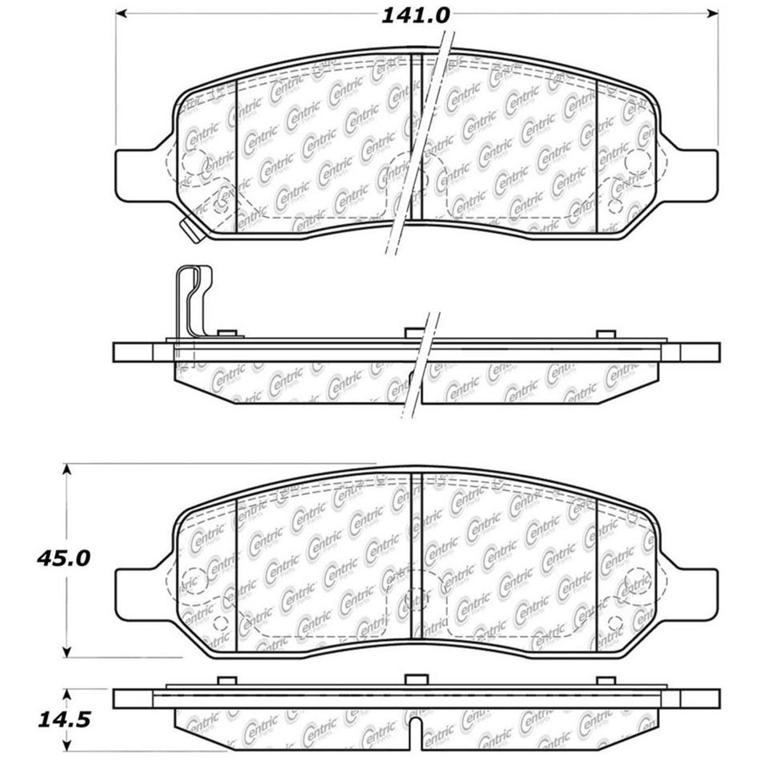 PosiQuiet Semi Met Pads 2006-2011 Buick Cadillac DTS Lucerne