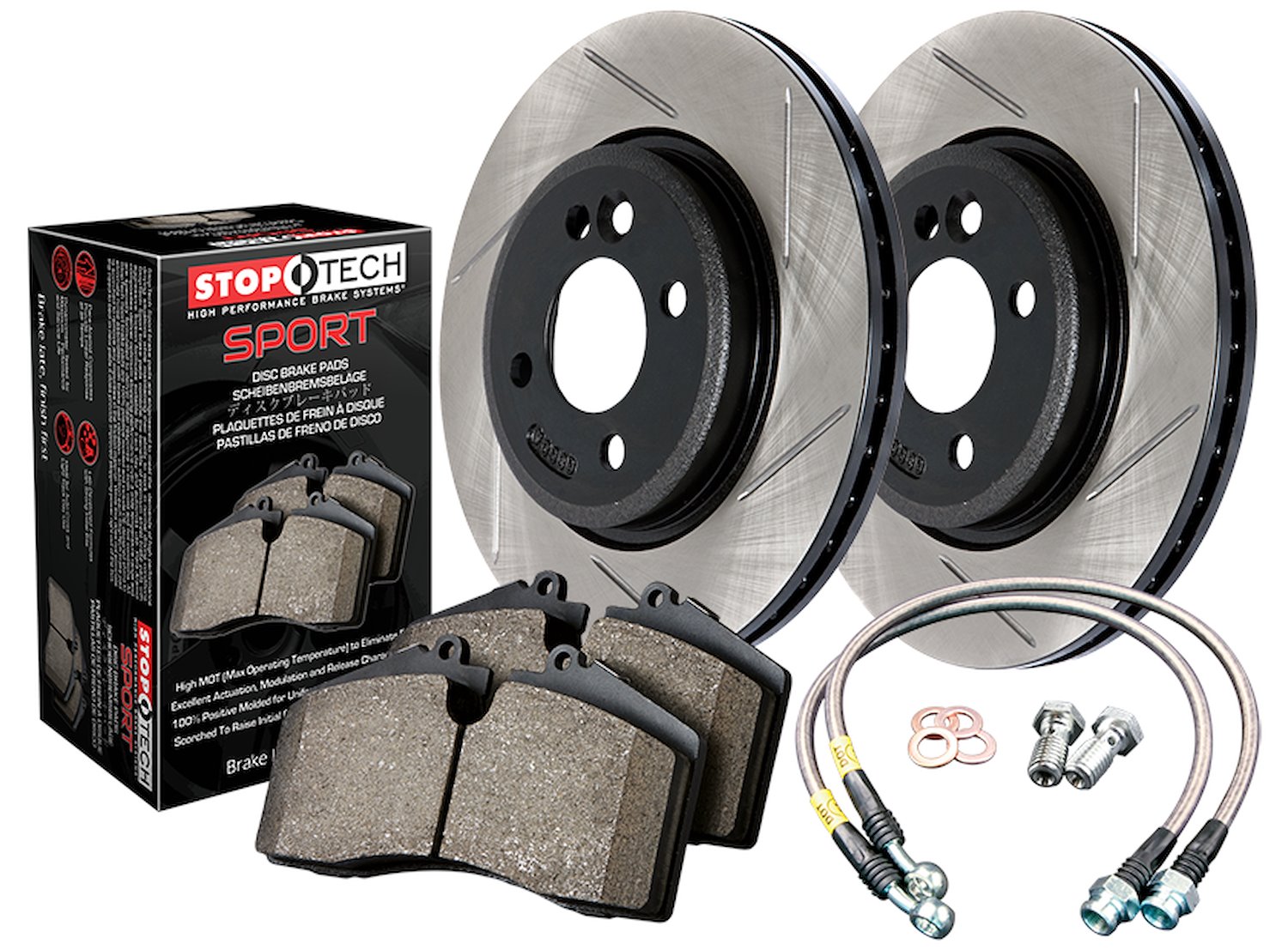 Front Stoptech 977.42003F Sport Axle Pack Slotted 