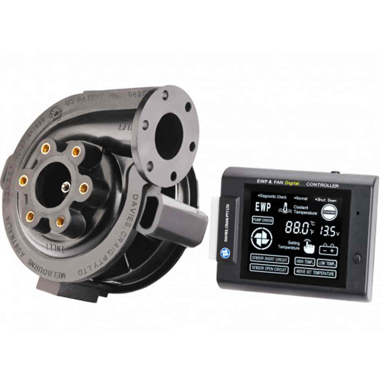 EWP80 Electric Water Pump LCD EWP & Fan Digital Controller Combo Kit 12V