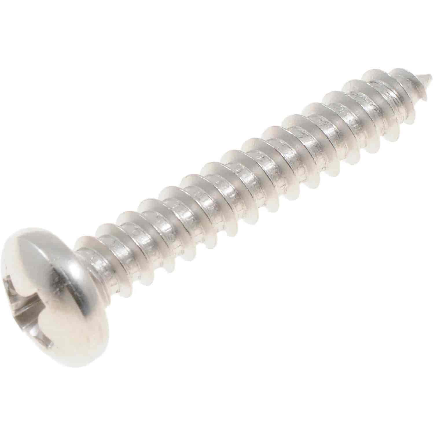 Self Tapping Screw-Stainless Steel-Pan Phillips Head-No. 8 x 1 In.