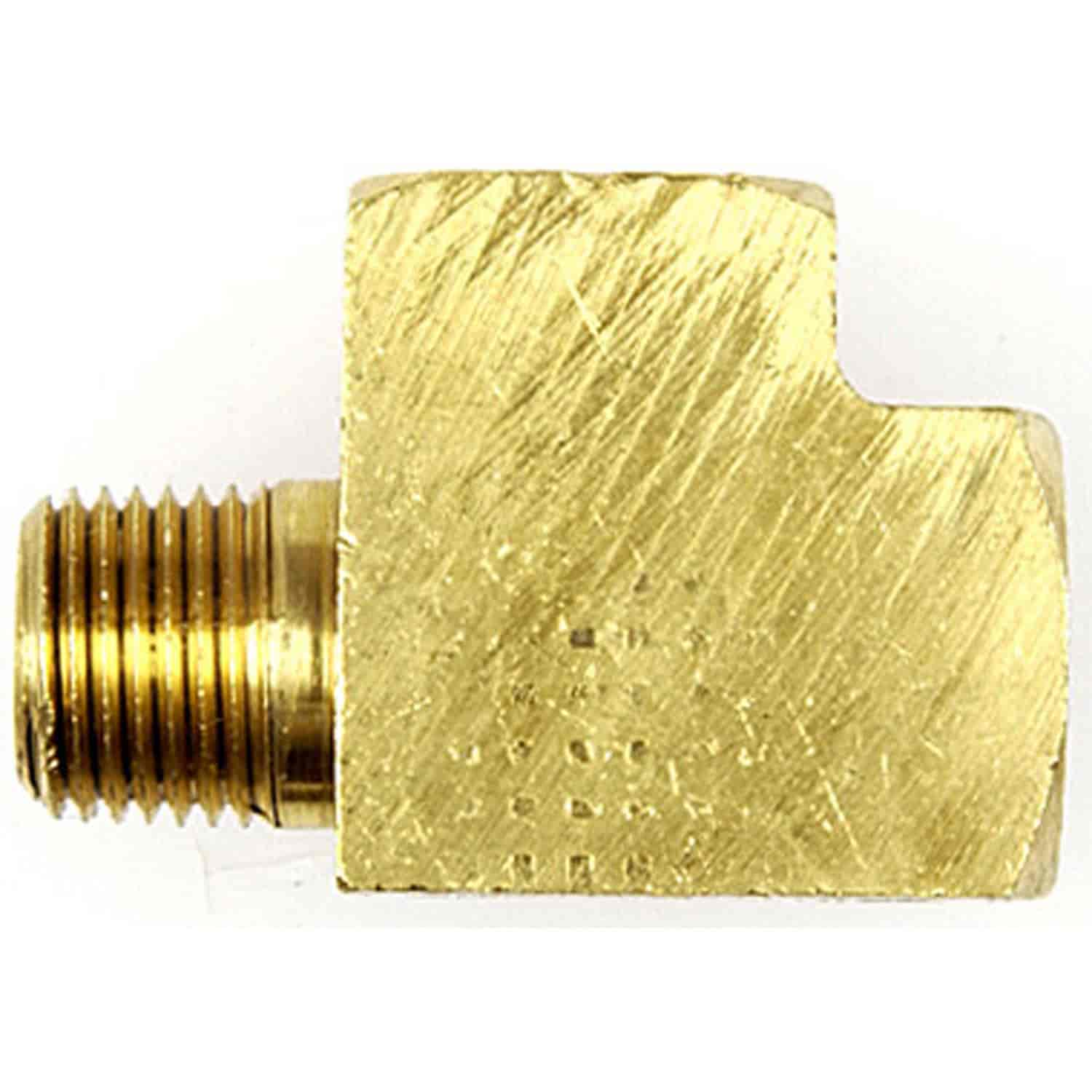 Brass Fuel Hose Tee Connector 1/8 in. Female NPT to 1/8 in. Male NPT