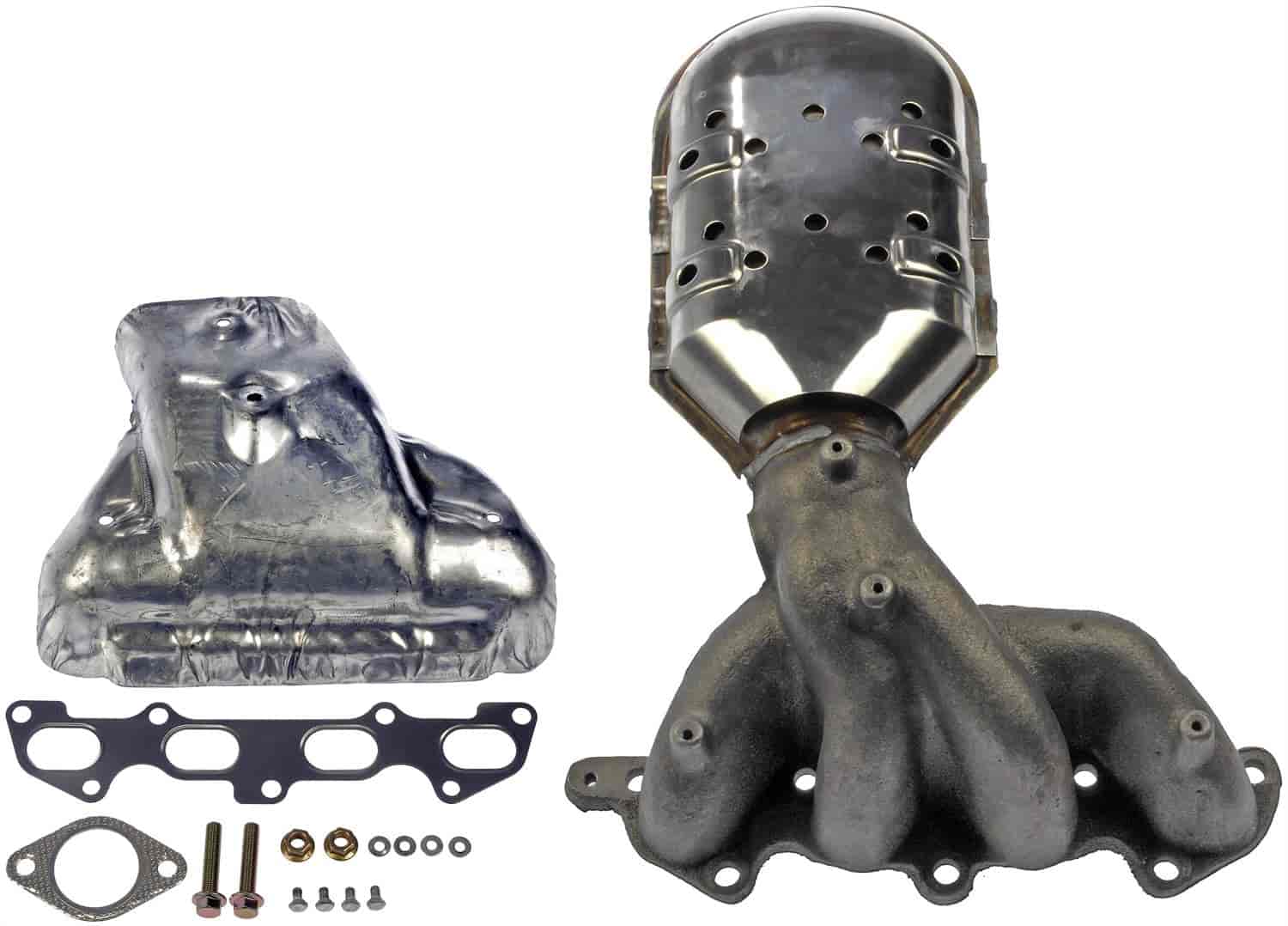 Manifold With Catalytic Converter - Cast Iron - Includes Gaskets
