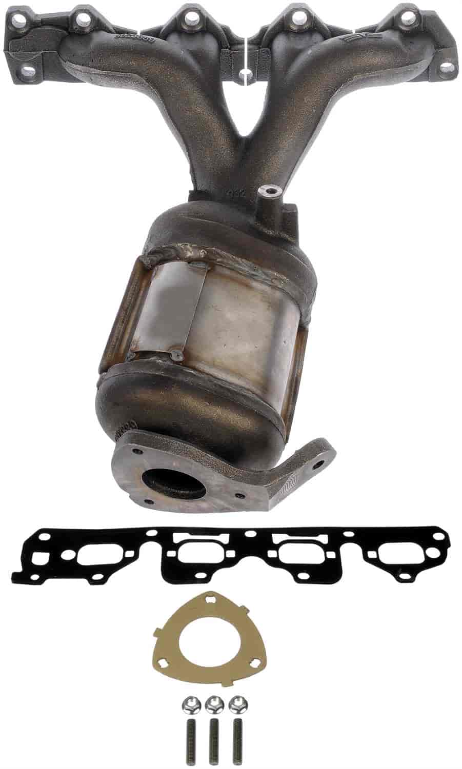 Manifold With Catalytic Converter - Cast Iron - Includes Gaskets