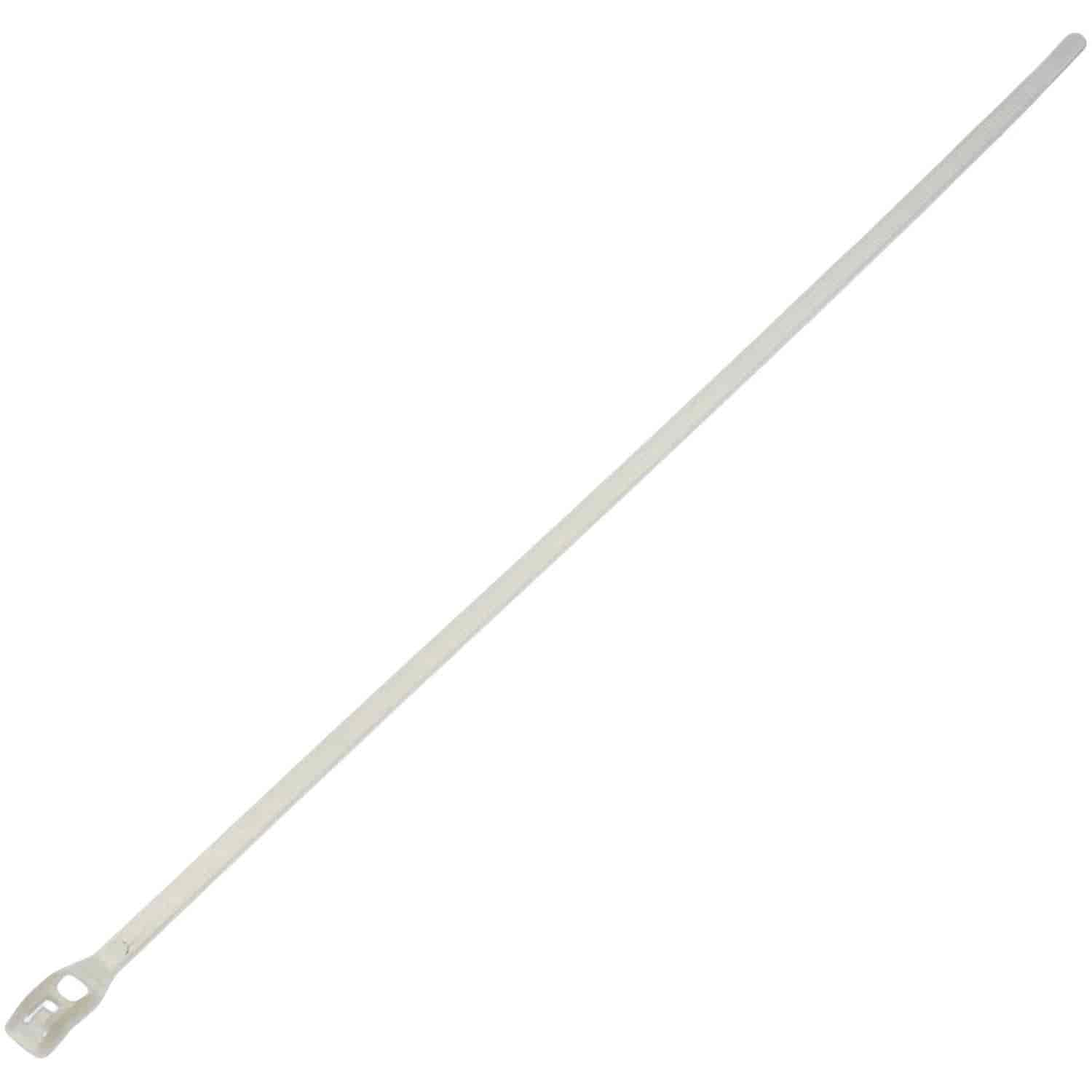 8 and 11 In. White Low Profile Wire Ties