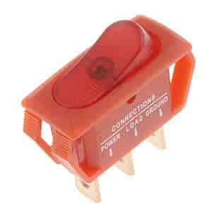 Rectangle Rocker Switch Red Body/Red Glow