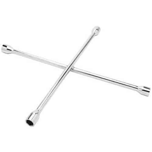 20" 4-Way Lug Wrench Four hex socket sizes: 11/16", 3/4", 13/16" & 7/8" All steel, hot forged for extra strength