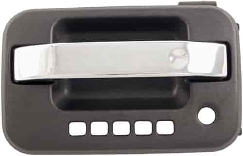 Exterior Door Handle Front Left Chrome Lever Textured Black Housing With Keypad