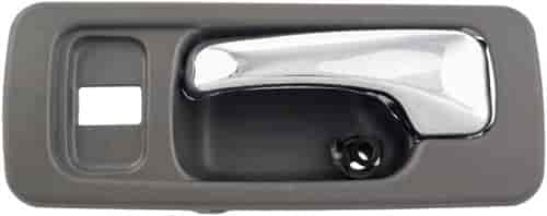 Interior Door Handle Front Left With Lock Hole Chrome Gray