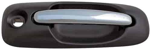 Exterior Door Handle Front Right With Keyhole Chrome Lever Black Housing