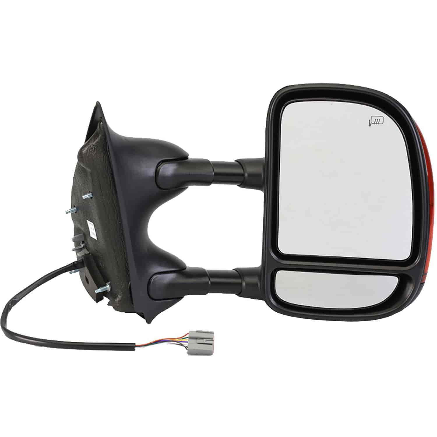 Side View Mirror - Right Power Heated Tele Fold Dual Arms with Signal