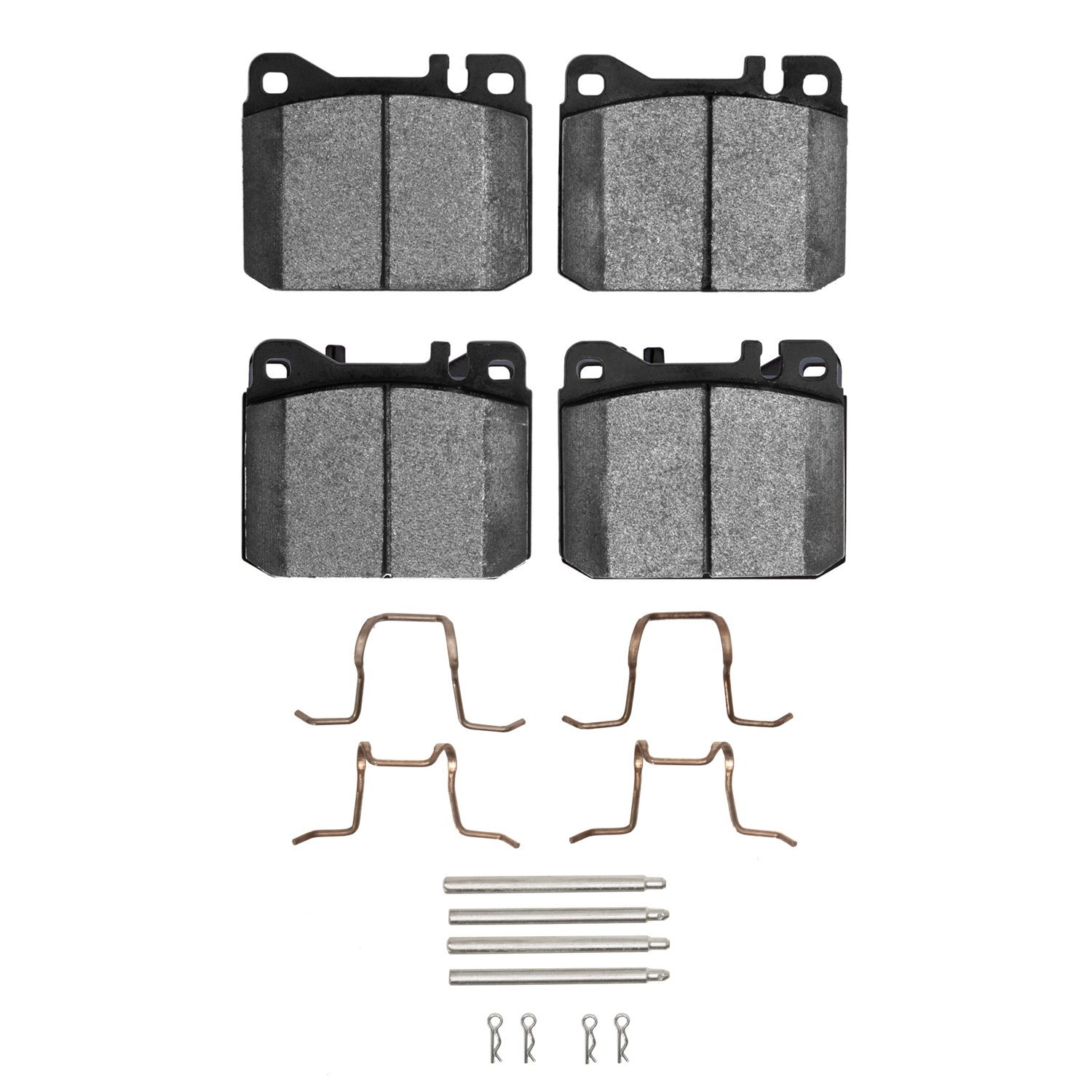 1311-0145-14 3000-Series Semi-Metallic Brake Pads & Hardware Kit, 1979-1985 Mercedes-Benz, Position: Front