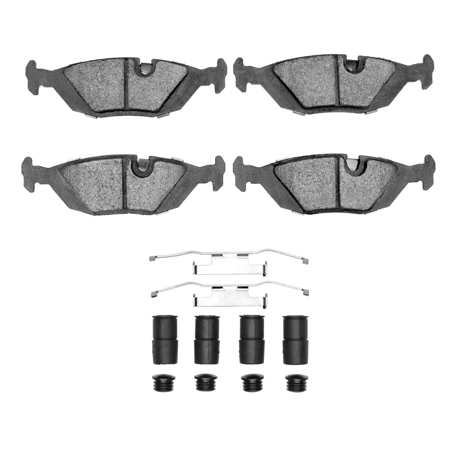 1311-0279-01 3000-Series Semi-Metallic Brake Pads & Hardware Kit, 1981-1991 BMW, Position: Rear