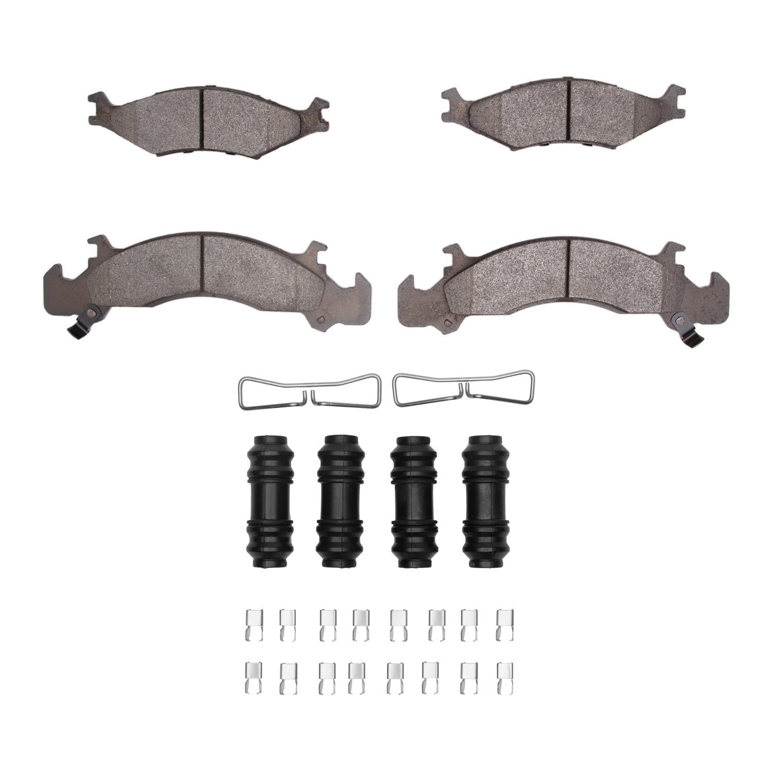 1311-0523-01 3000-Series Semi-Metallic Brake Pads & Hardware Kit, 1991-1992 Mopar, Position: Front