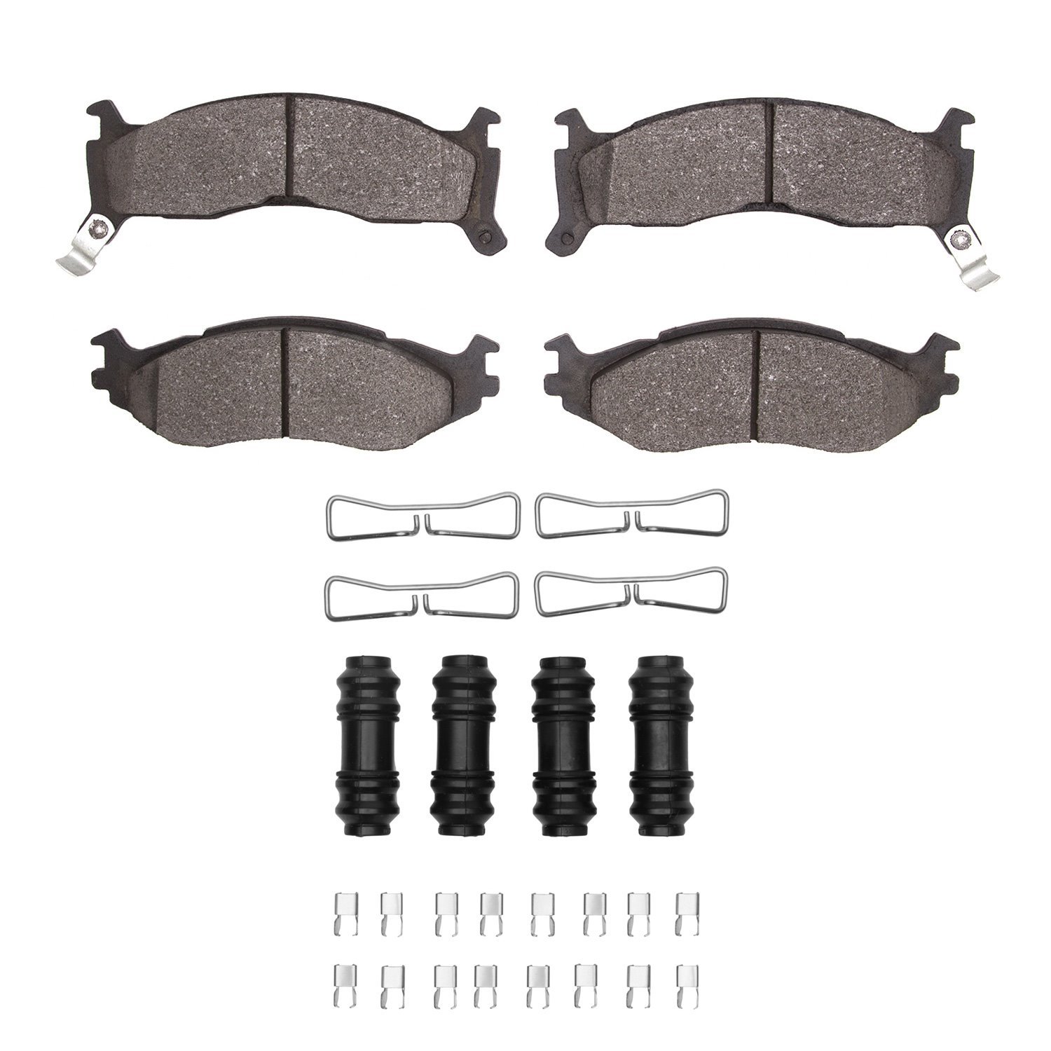1311-0524-01 3000-Series Semi-Metallic Brake Pads & Hardware Kit, 1991-1995 Mopar, Position: Front
