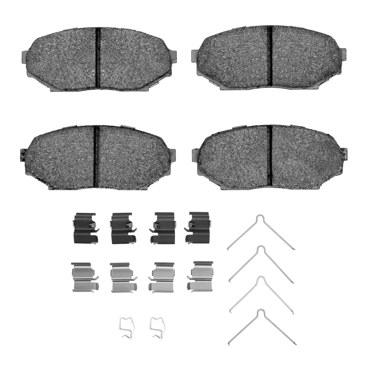 1311-0525-01 3000-Series Semi-Metallic Brake Pads & Hardware Kit, 1989-1993 Multiple Makes/Models, Position: Front