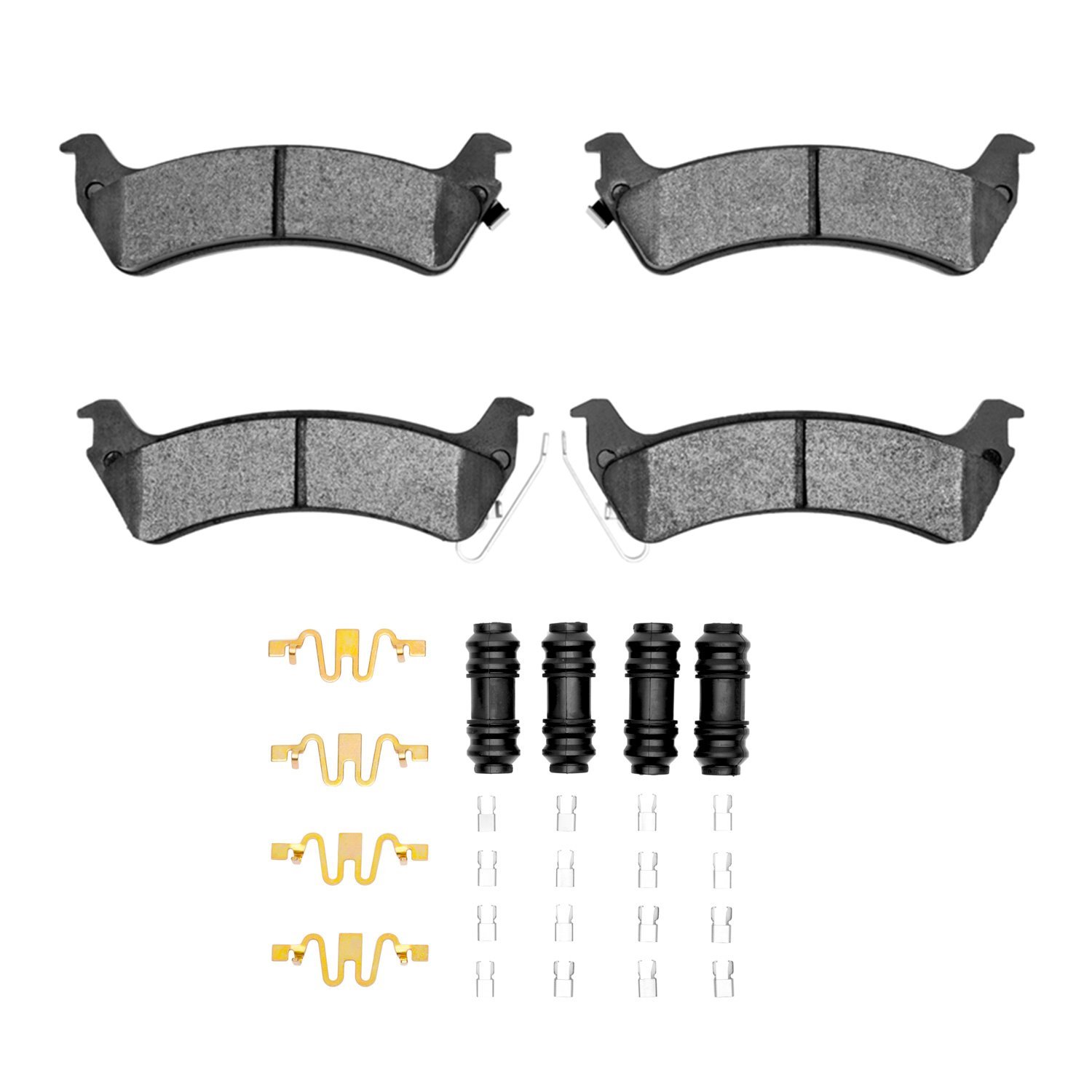 1311-0666-01 3000-Series Semi-Metallic Brake Pads & Hardware Kit, 1993-1998 Mopar, Position: Rear