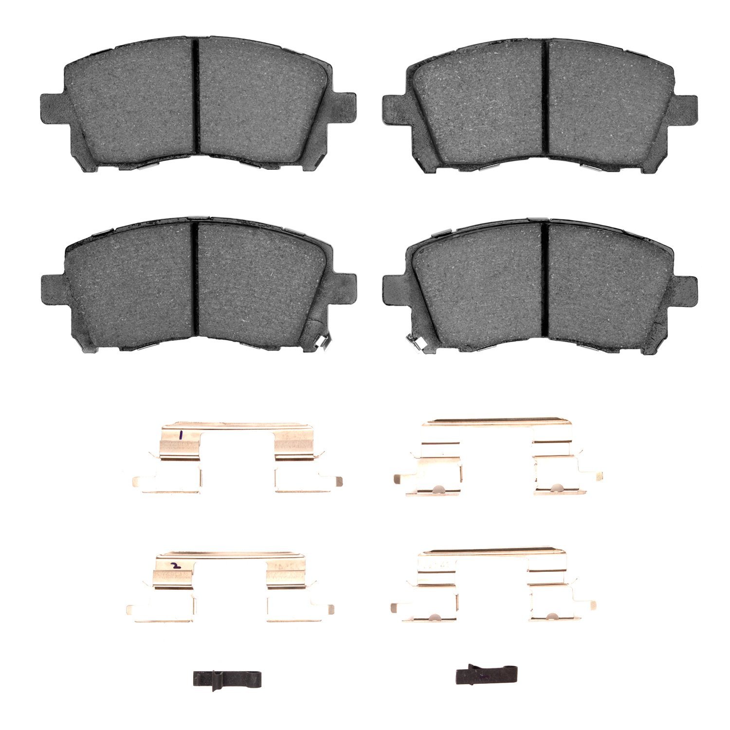 1311-0721-01 3000-Series Semi-Metallic Brake Pads & Hardware Kit, 1997-2003 Subaru, Position: Front