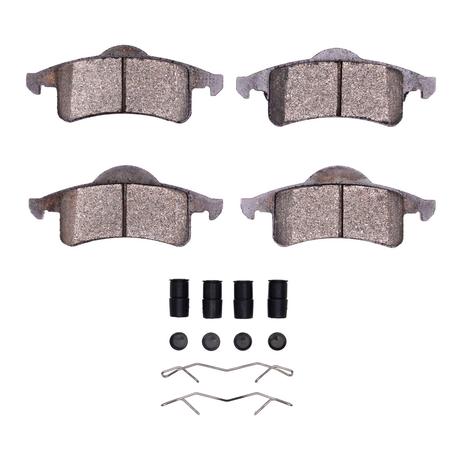1311-0791-01 3000-Series Semi-Metallic Brake Pads & Hardware Kit, 1999-2004 Mopar, Position: Rear