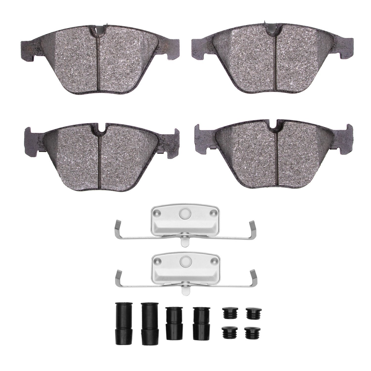 1311-0918-11 3000-Series Semi-Metallic Brake Pads & Hardware Kit, Fits Select BMW, Position: Front
