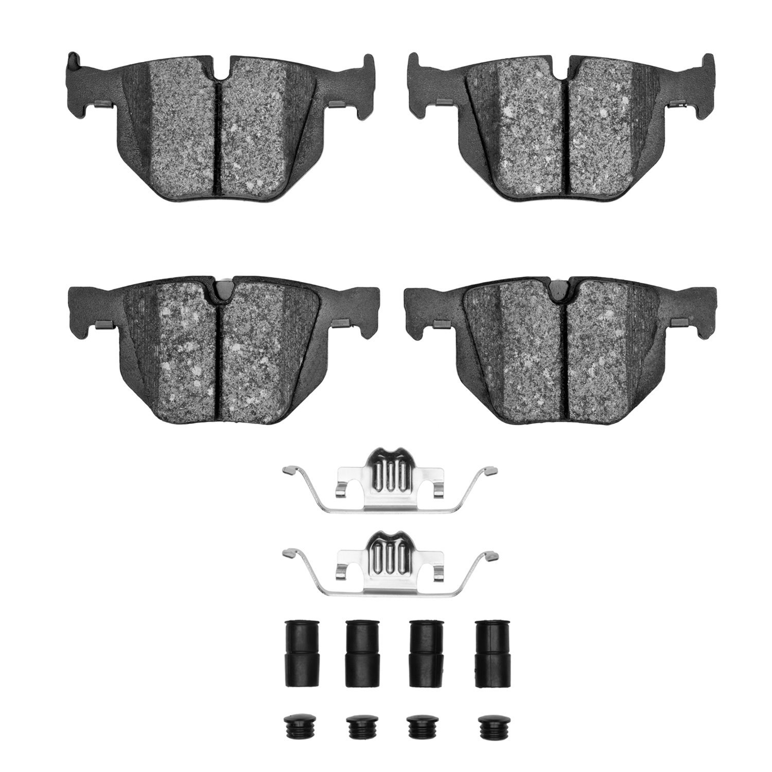 1311-1042-01 3000-Series Semi-Metallic Brake Pads & Hardware Kit, 2007-2019 BMW, Position: Rear