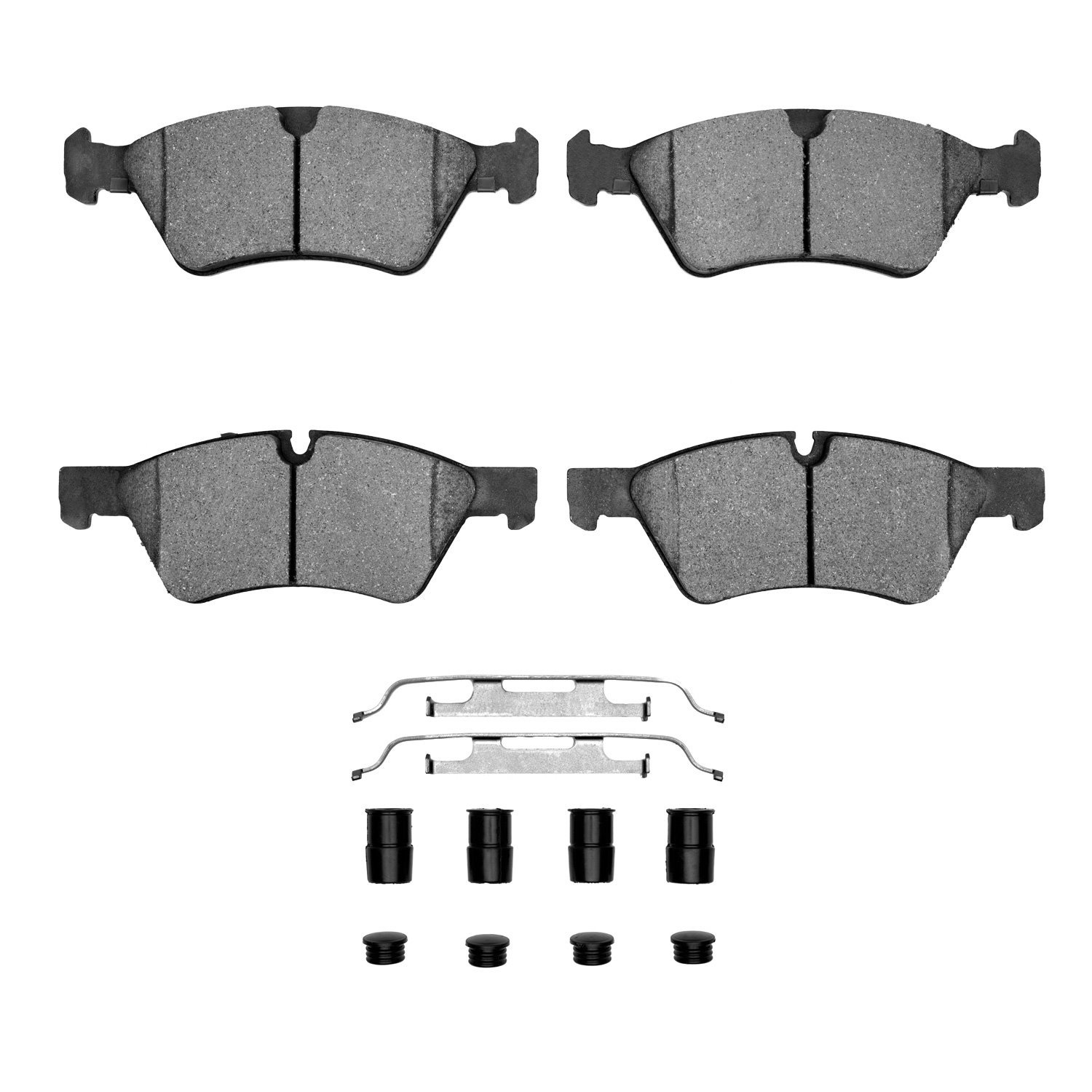 1311-1123-01 3000-Series Semi-Metallic Brake Pads & Hardware Kit, 2005-2012 Mercedes-Benz, Position: Front