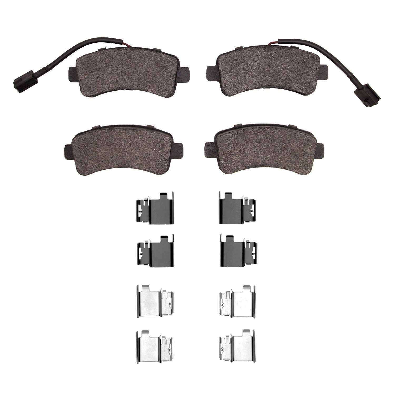 1311-1746-01 3000-Series Semi-Metallic Brake Pads & Hardware Kit, 2014-2021 Mopar, Position: Rear