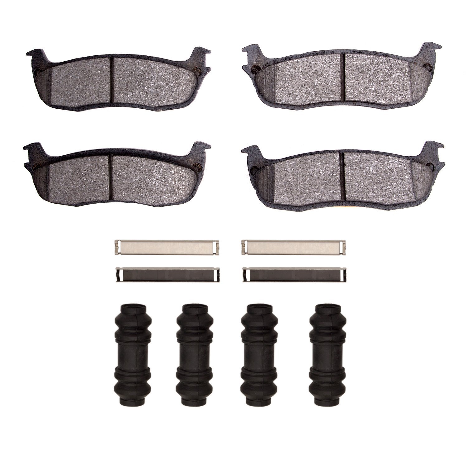 1400-0711-01 Ultimate-Duty Brake Pads & Hardware Kit, 1997-2011 Ford/Lincoln/Mercury/Mazda, Position: Rear