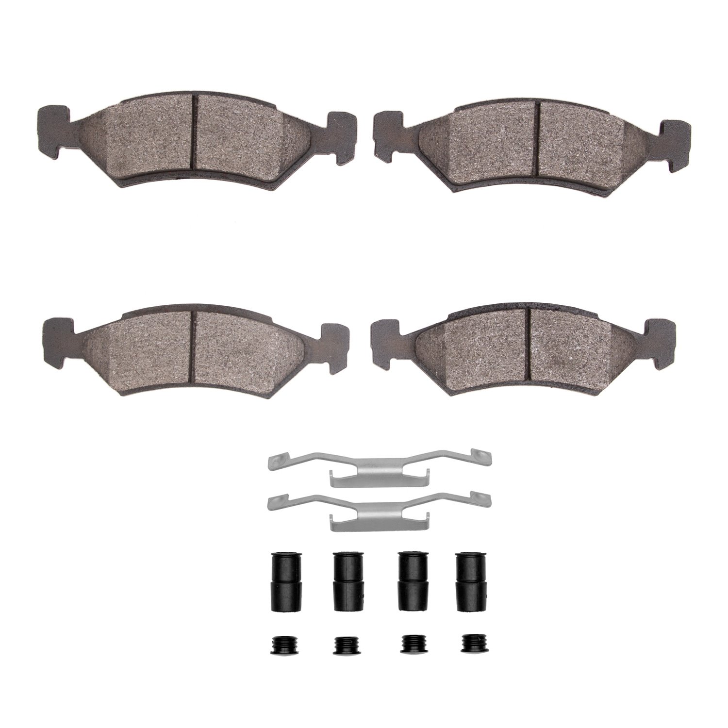 1551-0170-01 5000 Advanced Semi-Metallic Brake Pads & Hardware Kit, 1981-1989 Mopar, Position: Front