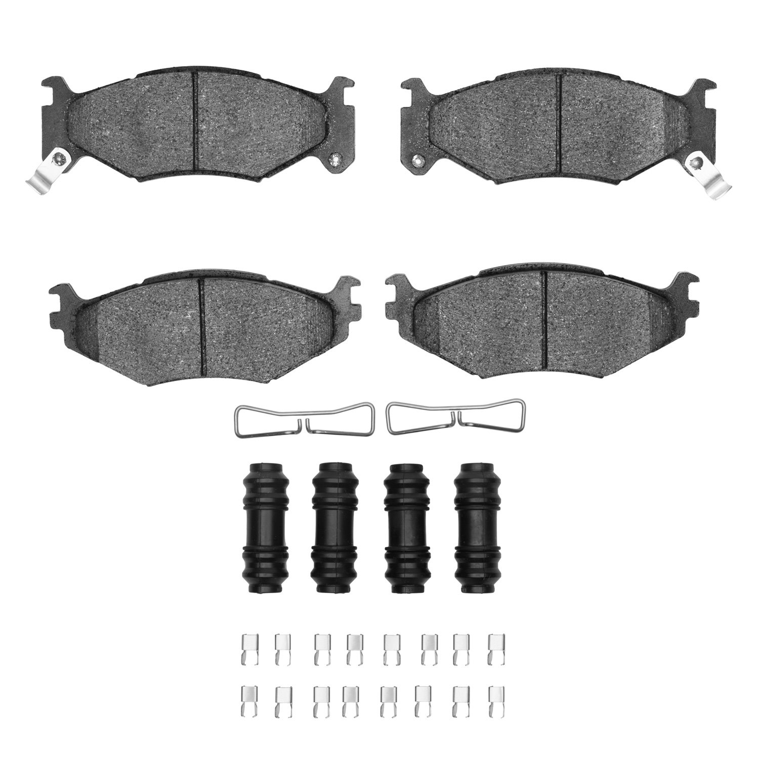 1551-0522-01 5000 Advanced Semi-Metallic Brake Pads & Hardware Kit, 1991-1995 Mopar, Position: Front