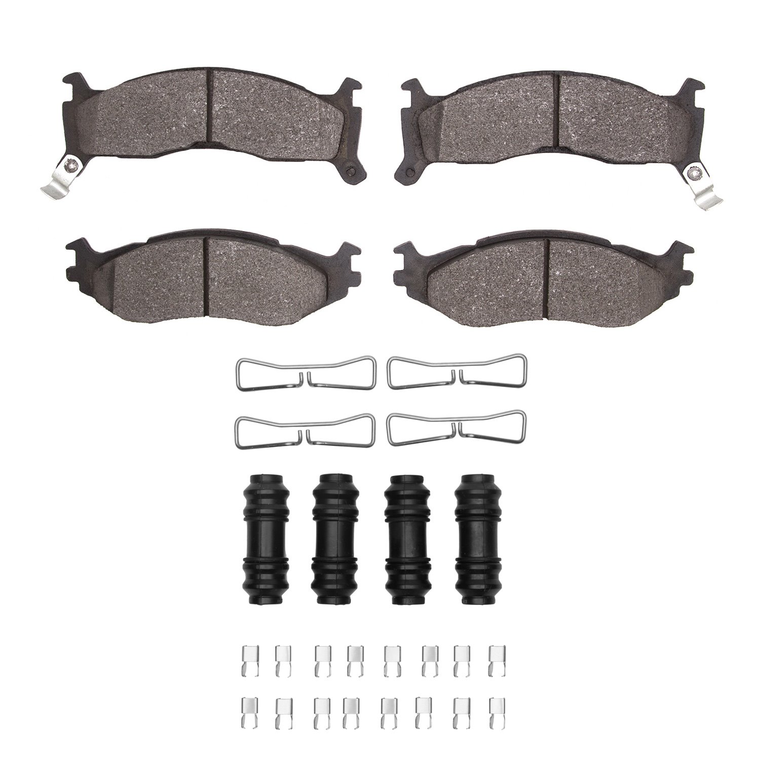 1551-0524-01 5000 Advanced Semi-Metallic Brake Pads & Hardware Kit, 1991-1995 Mopar, Position: Front