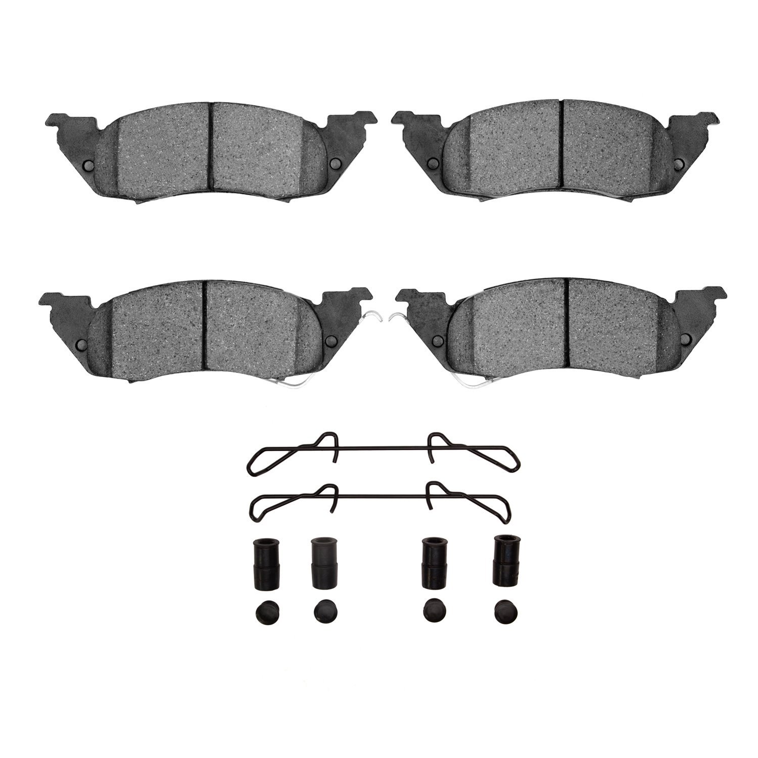 1551-0529-02 5000 Advanced Semi-Metallic Brake Pads & Hardware Kit, 1991-1998 Mopar, Position: Front