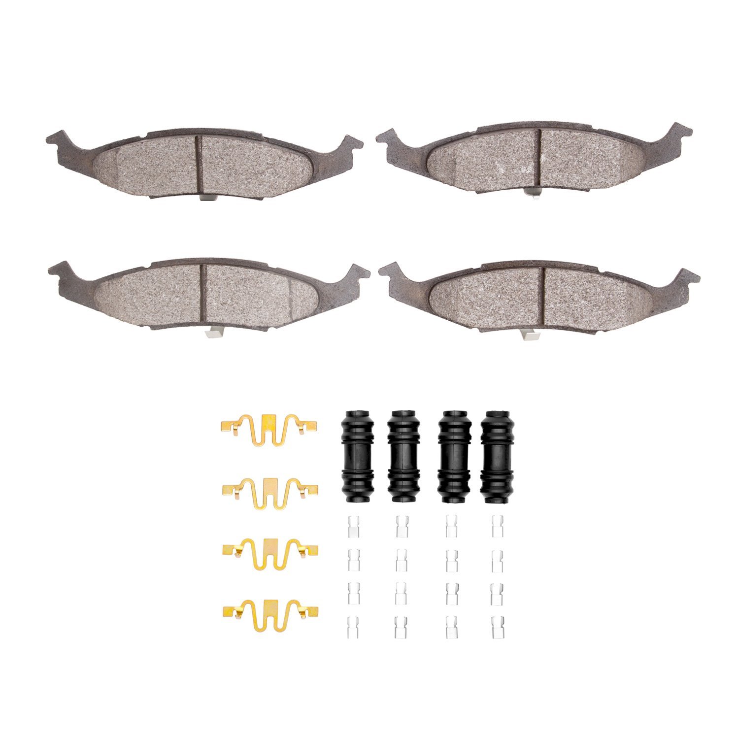 1551-0633-01 5000 Advanced Semi-Metallic Brake Pads & Hardware Kit, 1995-1996 Mopar, Position: Front