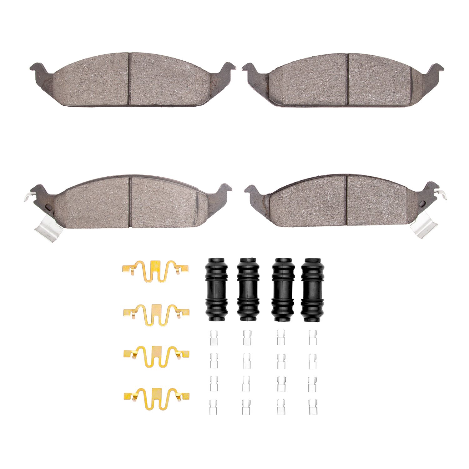 1551-0650-01 5000 Advanced Semi-Metallic Brake Pads & Hardware Kit, 1995-2000 Mopar, Position: Front