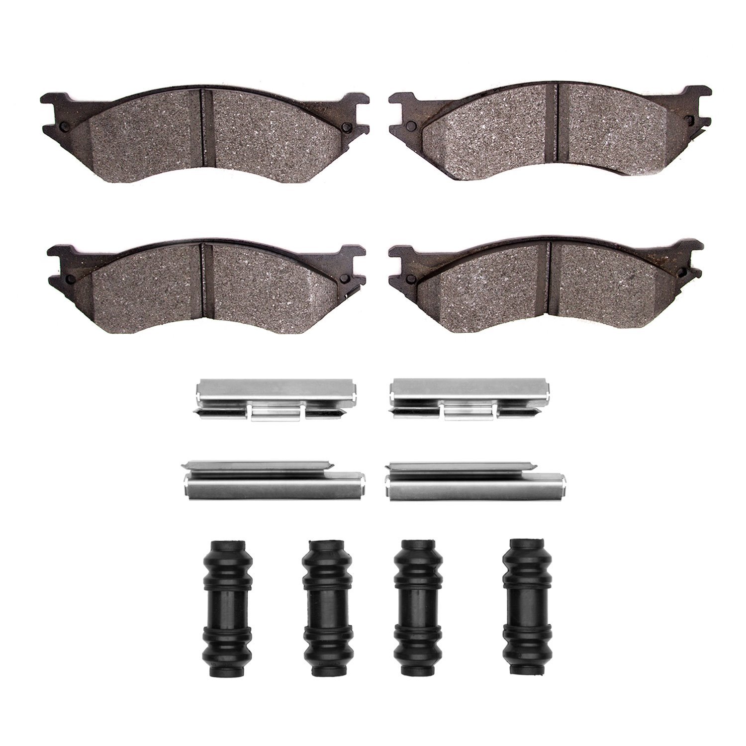 1551-0702-01 5000 Advanced Semi-Metallic Brake Pads & Hardware Kit, 1997-2004 Multiple Makes/Models, Position: Front