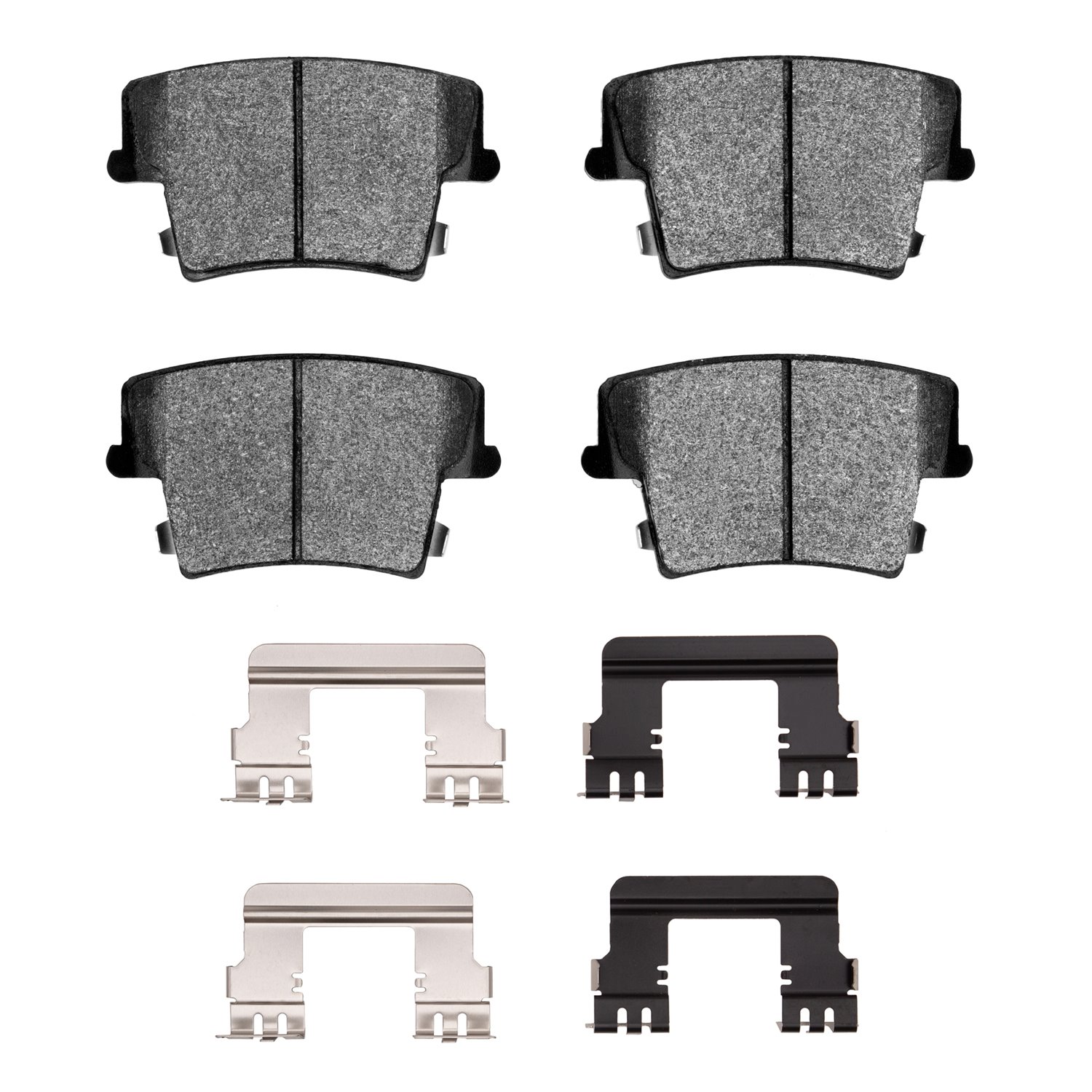 1551-1057-12 5000 Advanced Semi-Metallic Brake Pads & Hardware Kit, 2006-2014 Mopar, Position: Rear