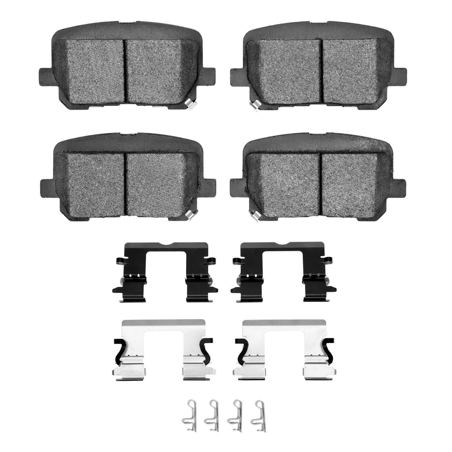 1551-1766-01 5000 Advanced Low-Metallic Brake Pads & Hardware Kit, Fits Select Mopar, Position: Rear