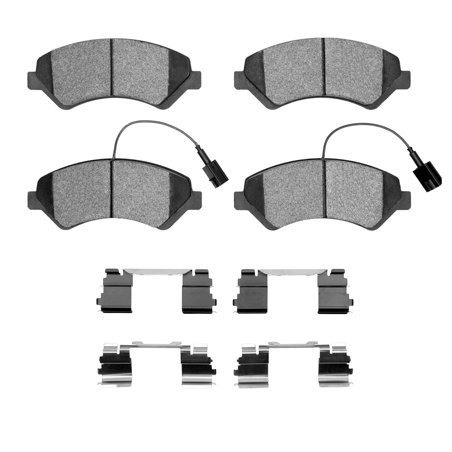 1551-1842-01 5000 Advanced Semi-Metallic Brake Pads & Hardware Kit, 2014-2021 Mopar, Position: Front