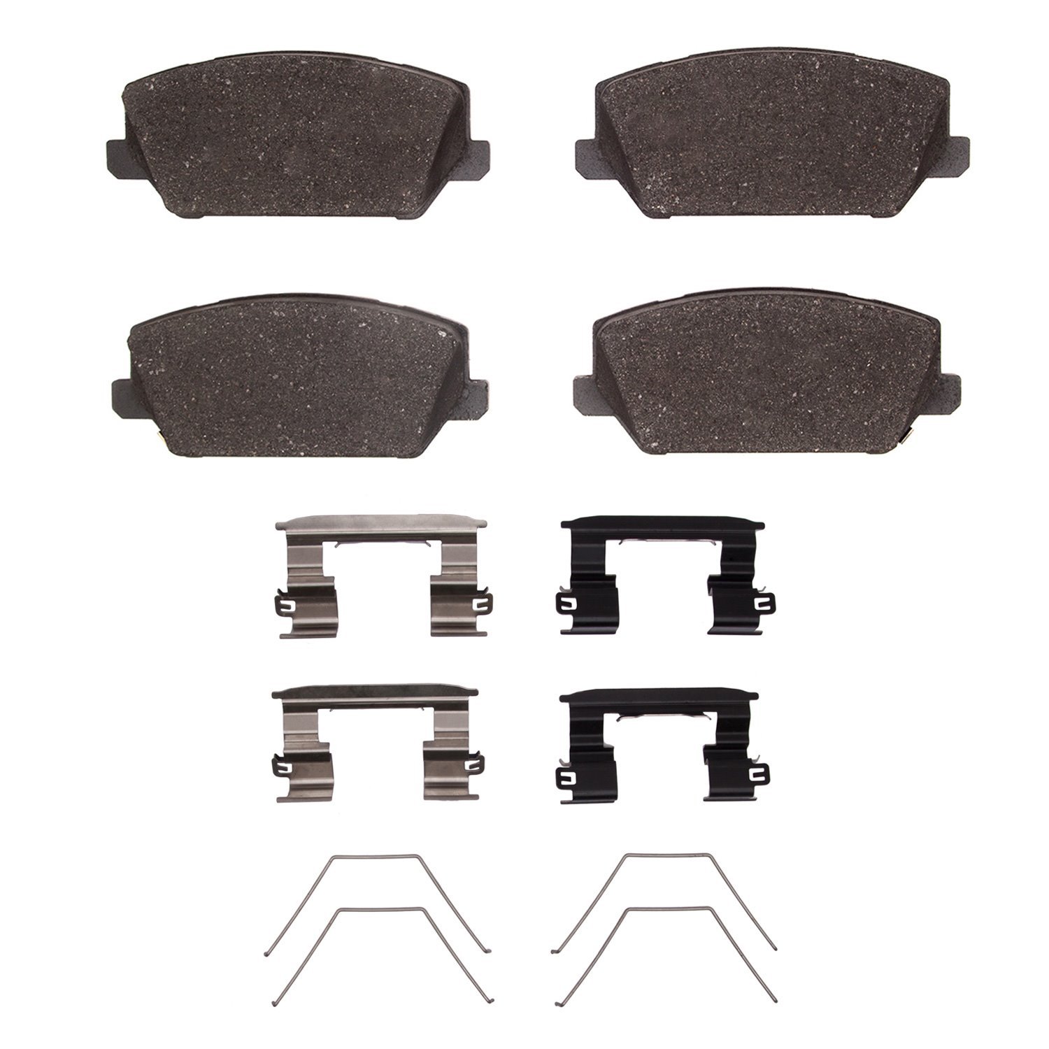 1551-2211-01 5000 Advanced Low-Metallic Brake Pads & Hardware Kit, Fits Select Kia/Hyundai/Genesis, Position: Front