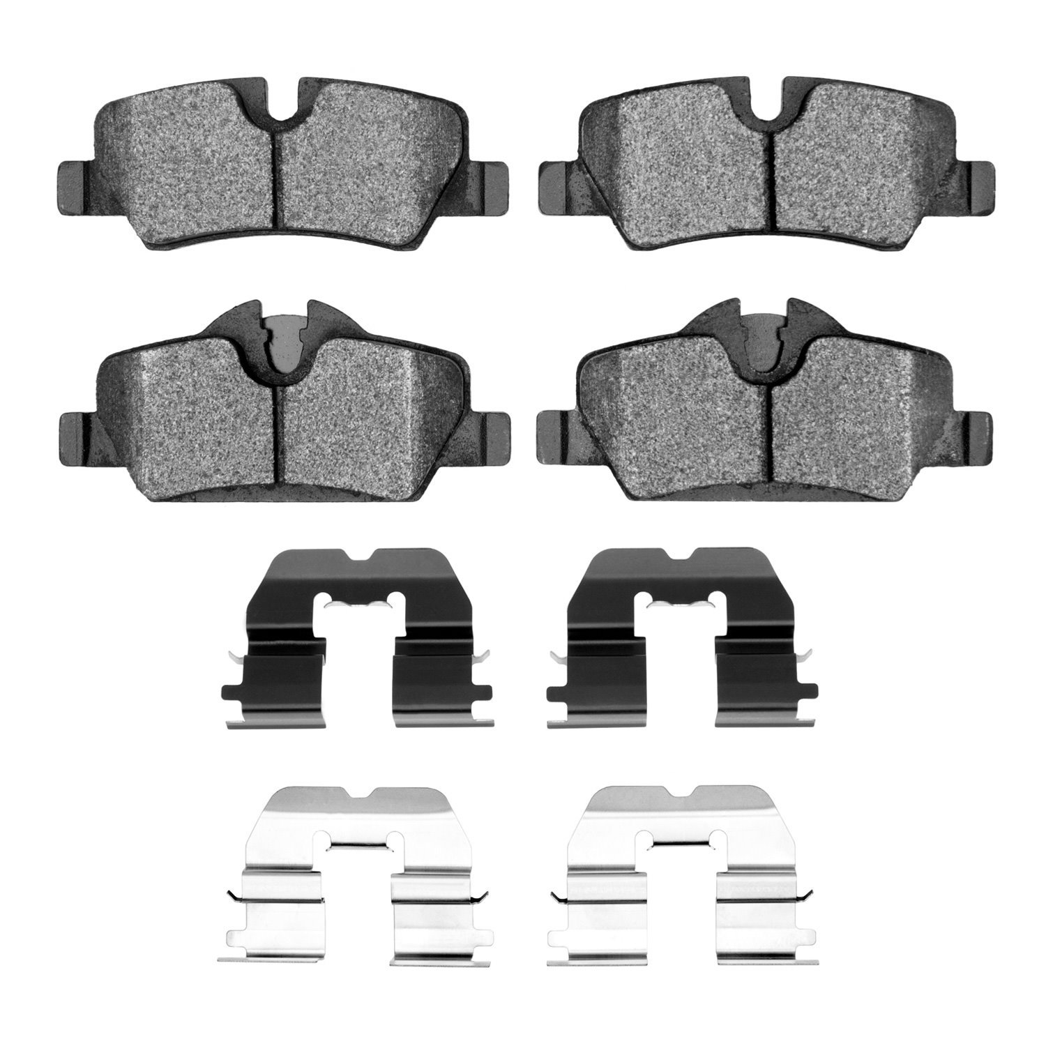 1552-1800-01 5000 Advanced Low-Metallic Brake Pads & Hardware Kit, Fits Select Mini, Position: Rear
